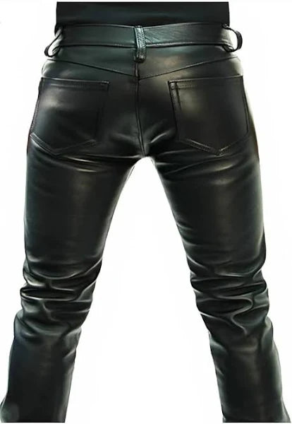 Bockle® Men’s Skinny Leather Pants – Slim Fit Biker Jeans Style