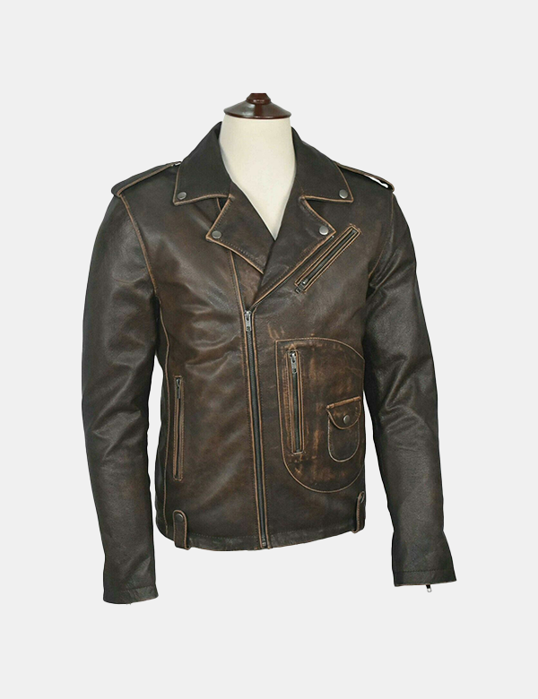Men’s Motorcycle Biker Leather Jacket