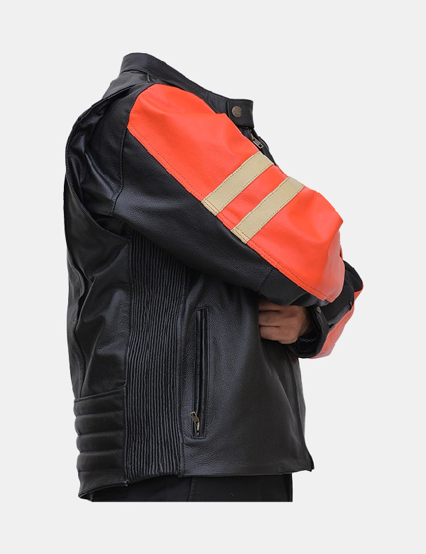 Men’s Biker Cowhide Leather Jacket Black