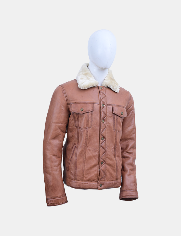 Men's Real Leather Bomber Jacket