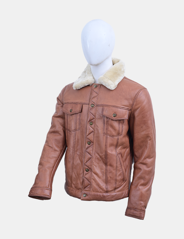 Men's Real Leather Bomber Jacket