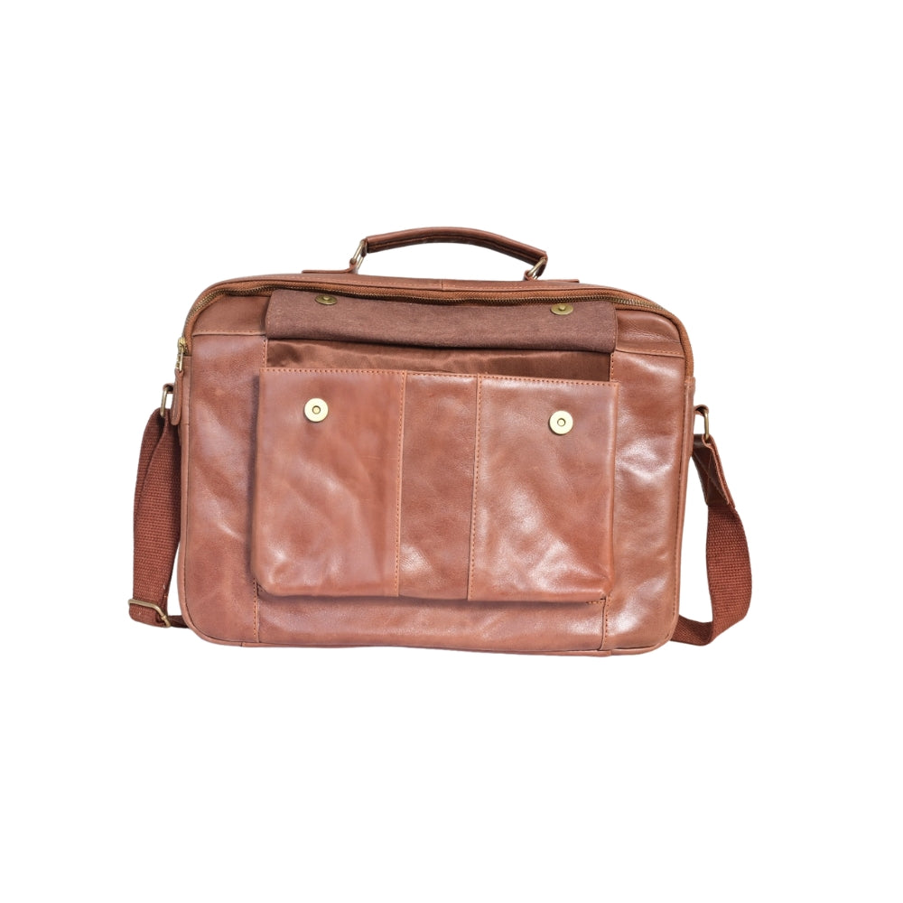 Laptop Leather Bag for Men - Leather Messenger Bag – 15.6" Laptop Briefcase