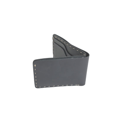 Handmade Black Cowhide Leather Wallet: Minimalist Design