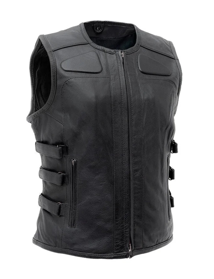 Katana Women’s Motorcycle Leather Vest – Premium Riding Vest for Bikers