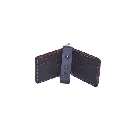 Handmade Maroon Cowhide Leather Wallet with Keychain