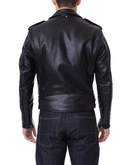 Annenkov Men’s Black Leather Biker Jacket – Motorcycle Riding Jacket