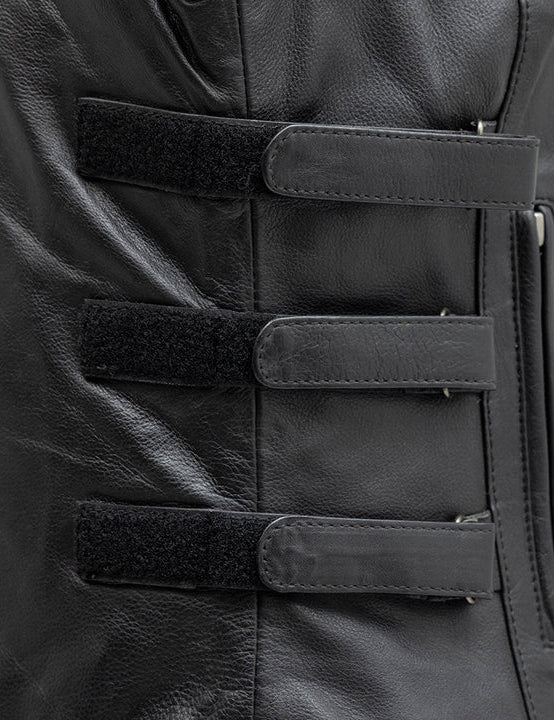 Katana Women’s Motorcycle Leather Vest – Premium Riding Vest for Bikers