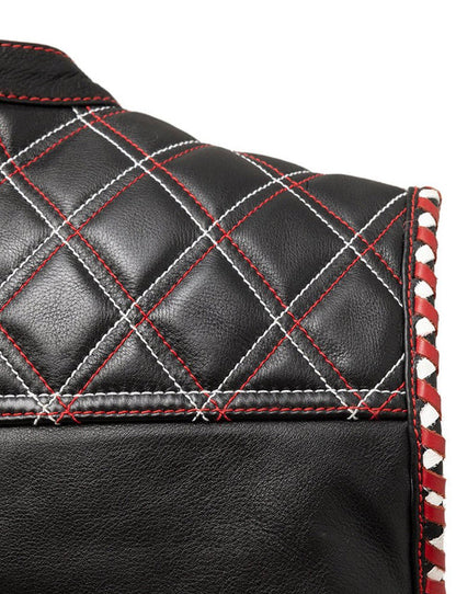 Milwaukee Leather Men’s Black Paisley Vest – Red Stitching