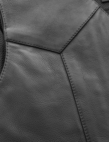 First Mfg Co Tombstone Men’s Black Leather Motorcycle Biker Vest