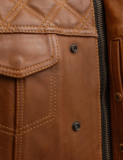 Dust Devil Men’s Black Leather Motorcycle Vest – Biker Vest