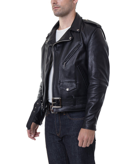Annenkov Men’s Black Leather Biker Jacket – Motorcycle Riding Jacket