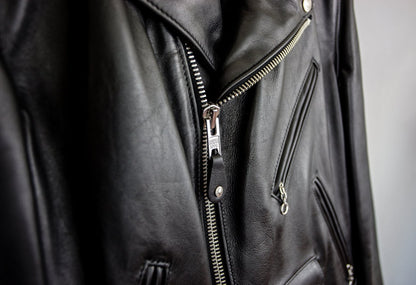 Annenkov Men’s Black Leather Biker Jacket – Motorcycle Riding Jacket