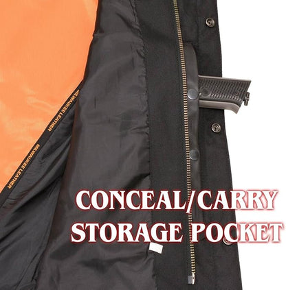 Men’s Black Goatskin Leather Biker Shirt – Collarless Casual Riding Shirt