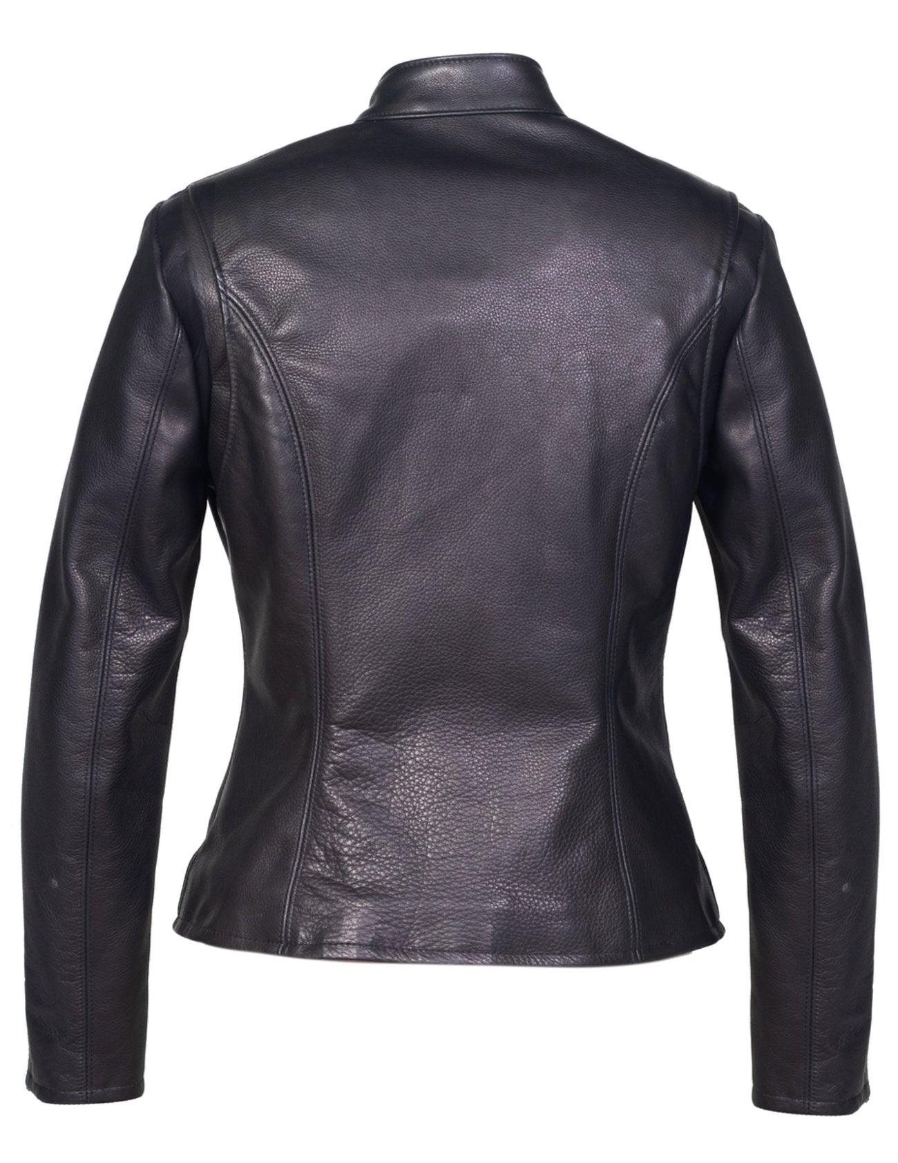 Women’s Black Cowhide Leather Jacket – Classic Motorcycle Biker Style