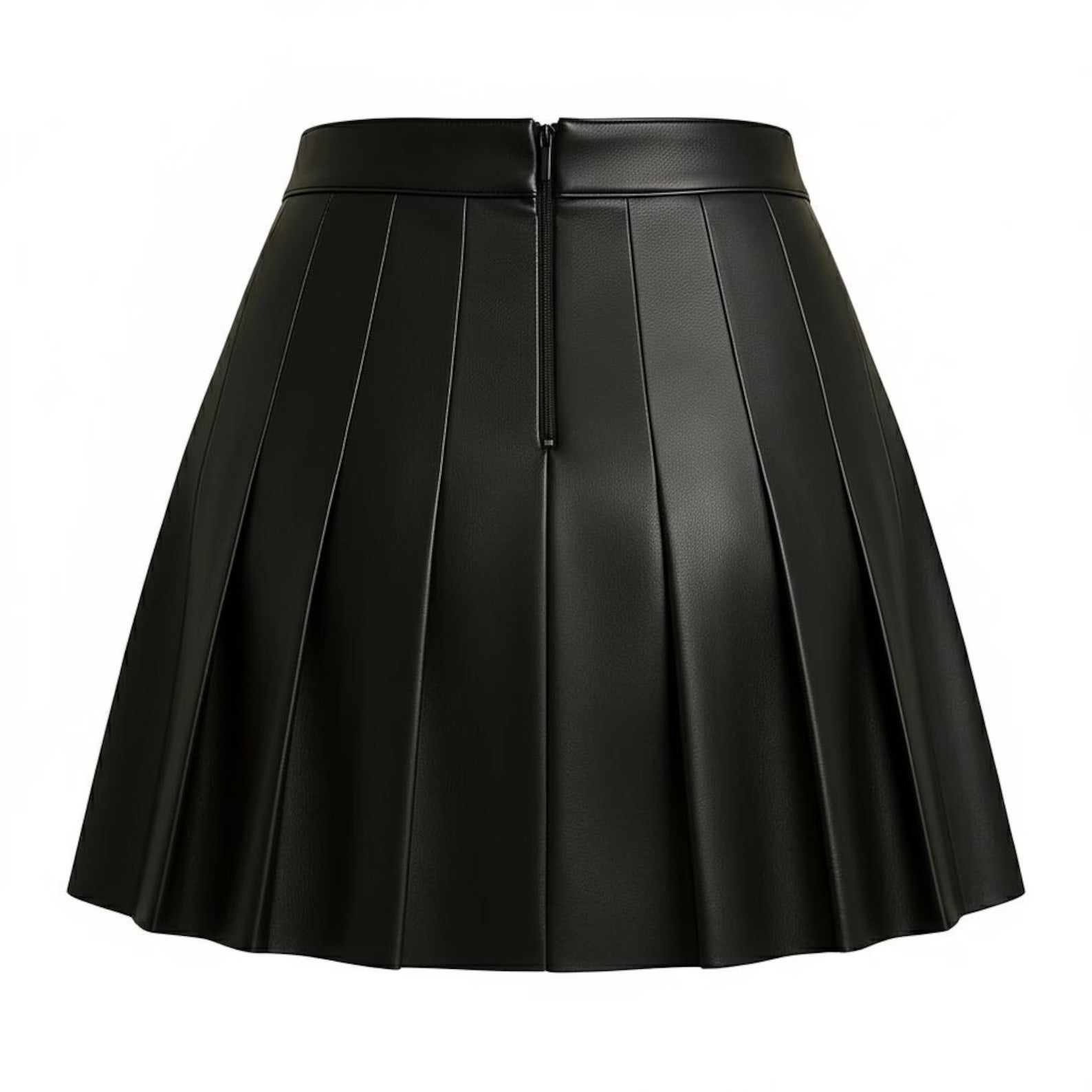 Black pleated skirt on a white background