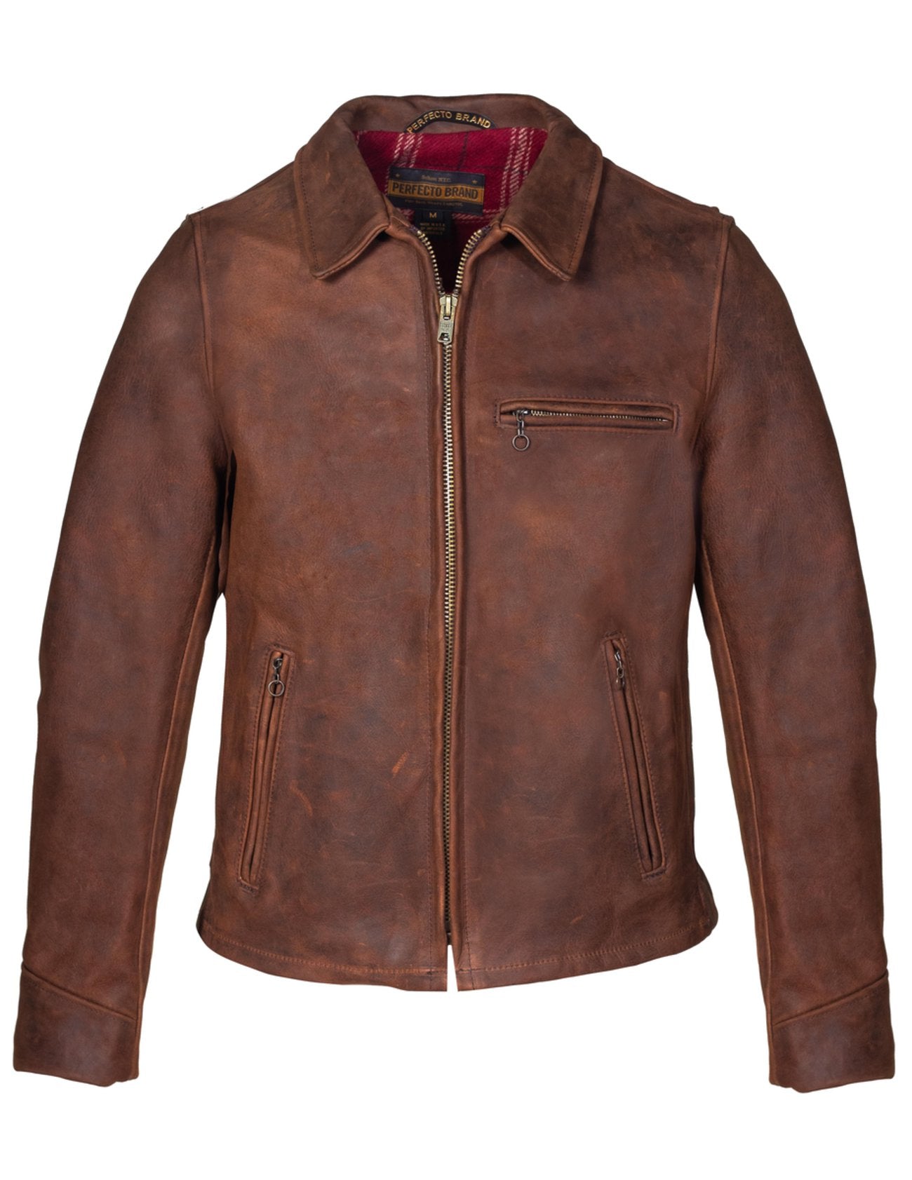 Men’s Schott P673 Storm Heavyweight Oiled Nubuck Leather Jacket.