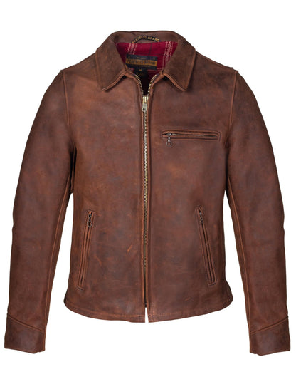 Men’s Schott P673 Storm Heavyweight Oiled Nubuck Leather Jacket.