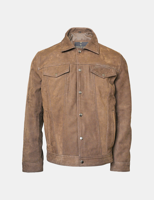 Mens Trucker Shirt Nubuck Leather for Men