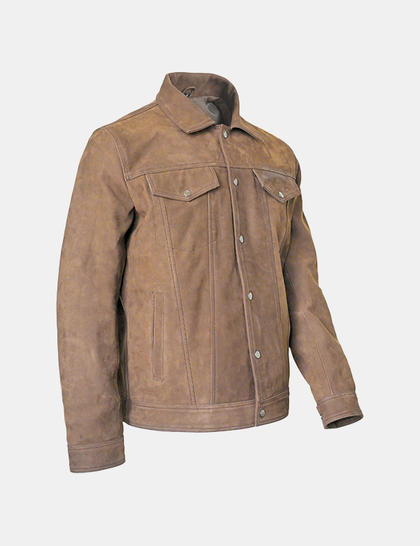 Mens Trucker Shirt Nubuck Leather for Men