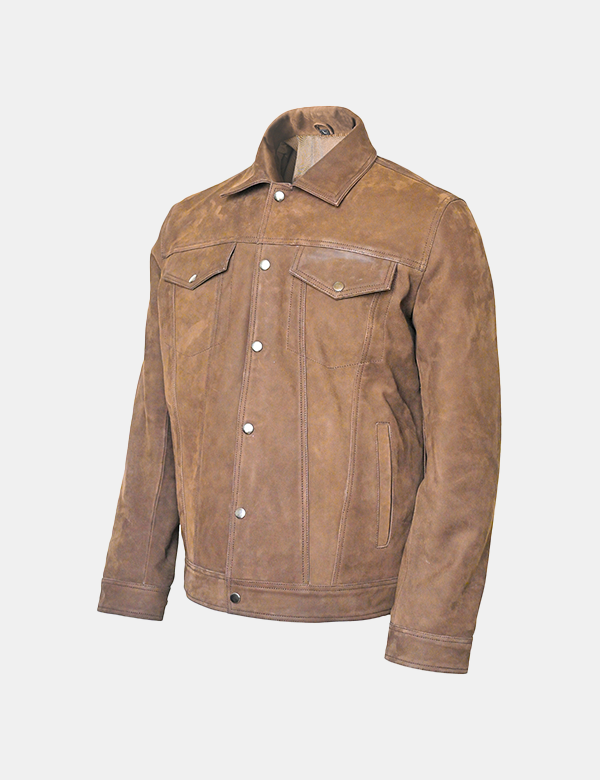 Mens Trucker Shirt Nubuck Leather for Men