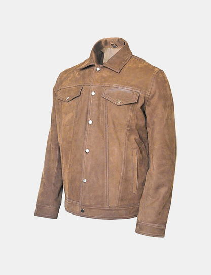 Mens Trucker Shirt Nubuck Leather for Men