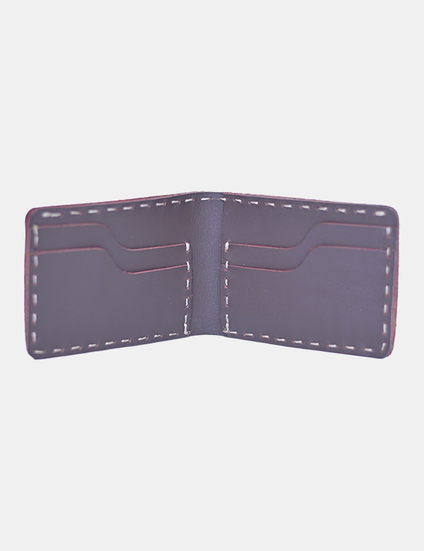 Fully Handmade Maroon Leather Wallet