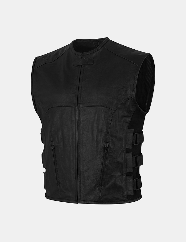 Men Leather Biker vest