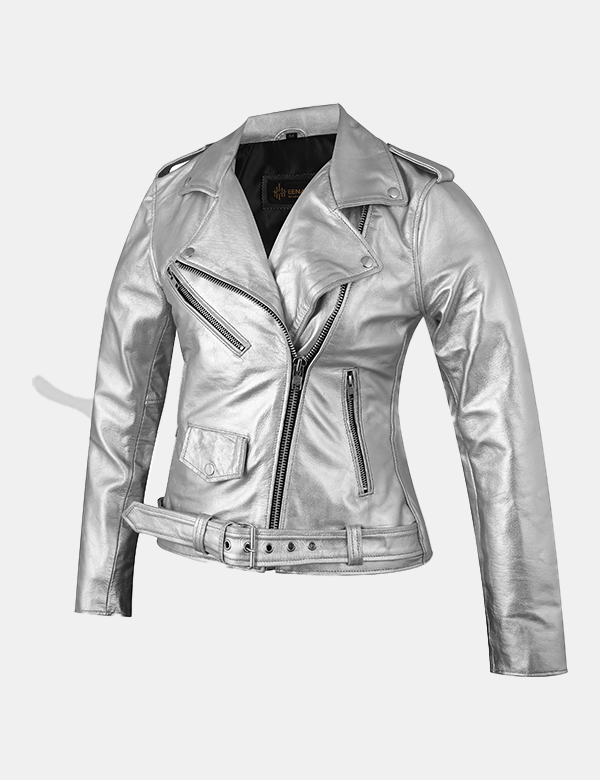 Women biker leather jacket