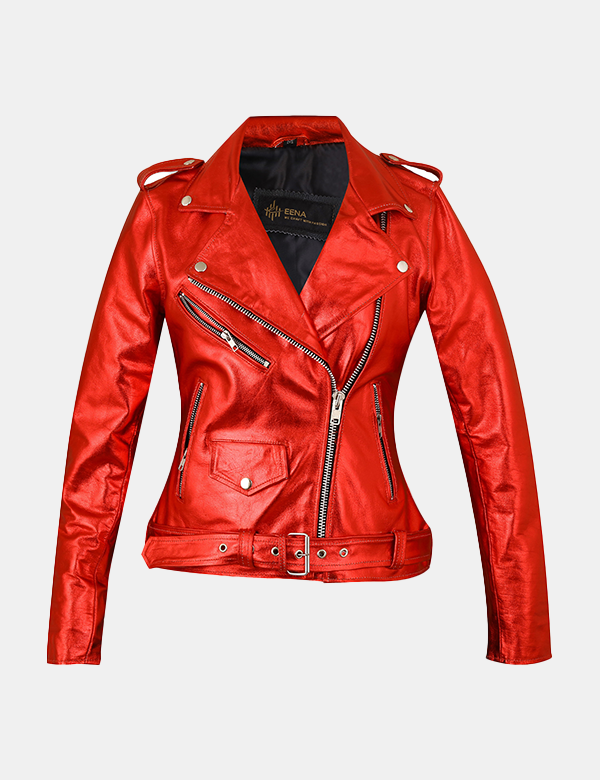 New Women Slim Fit Biker Leather Jacket