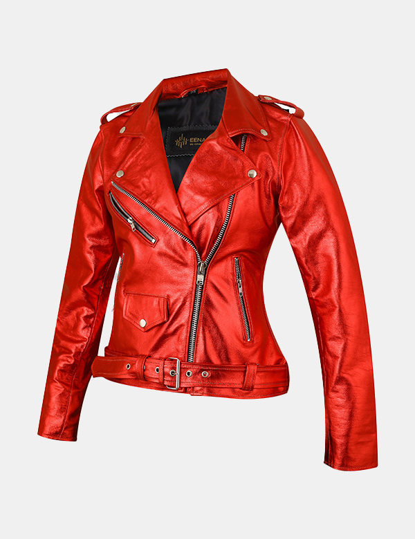 New Women Slim Fit Biker Leather Jacket