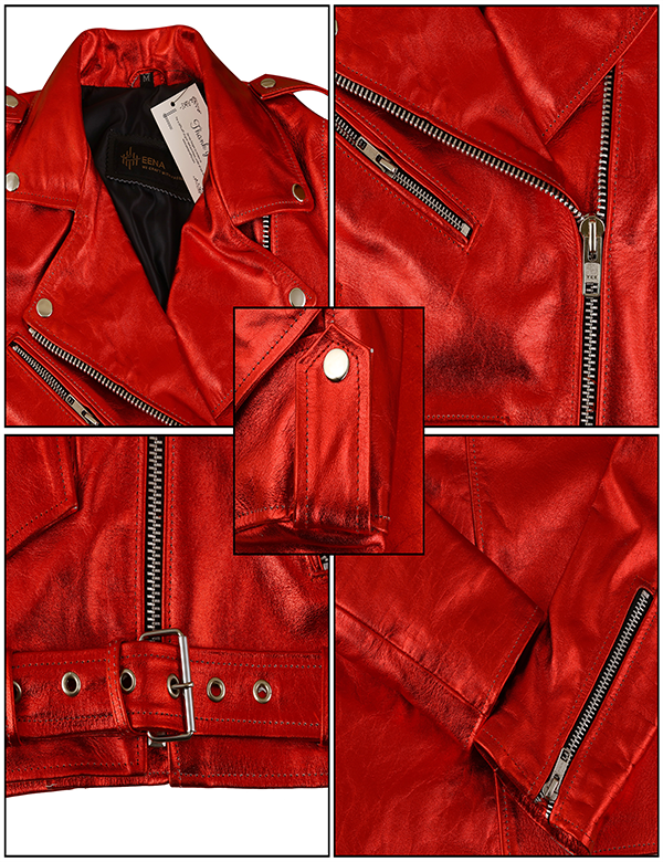 New Women Slim Fit Biker Leather Jacket