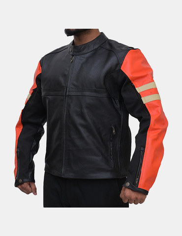 Men’s Biker Cowhide Leather Jacket Black