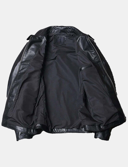 Men's Black Genuine Lamb Leather Jacket