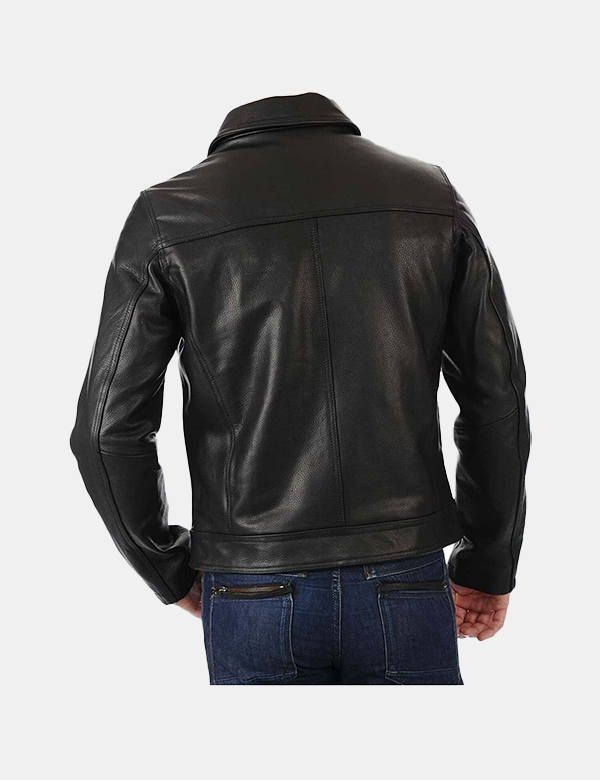 Men's Black Genuine Lamb Leather Jacket