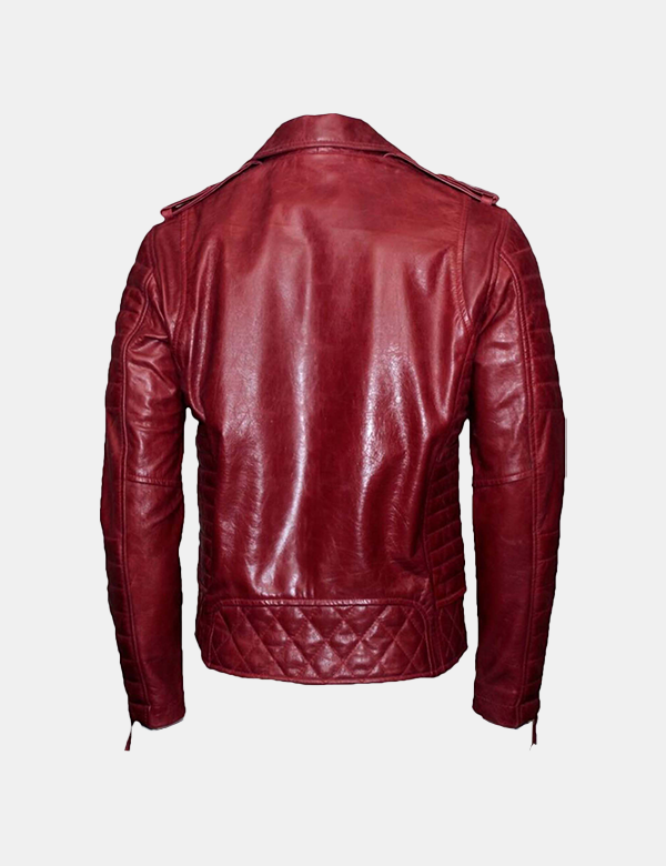 Motorcycle Leather Jacket, Men's Red