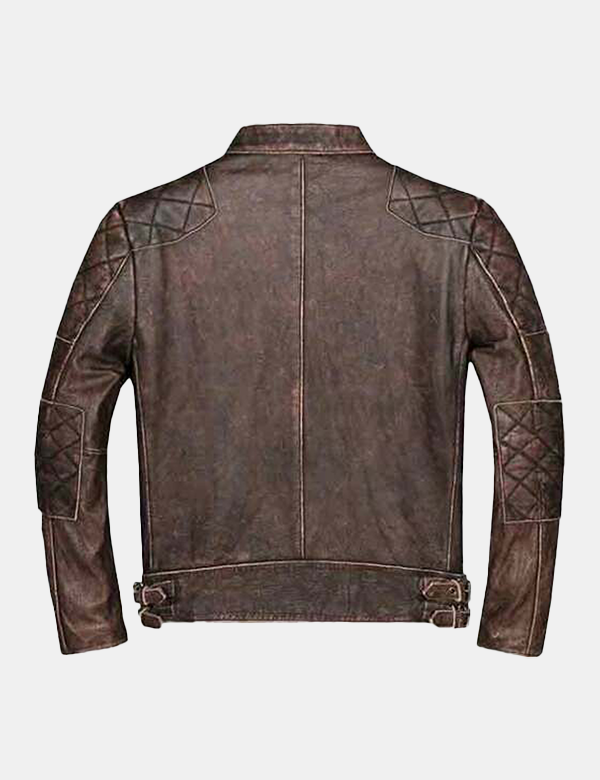 Spring and Autumn Natural Cowhide Motorcycle Leather Jacket Men