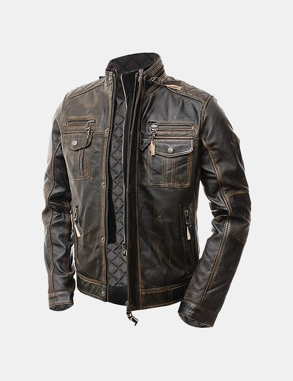 Max Fashion Mens Leather Jacket Motorcycle