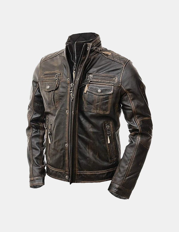 Max Fashion Mens Leather Jacket Motorcycle