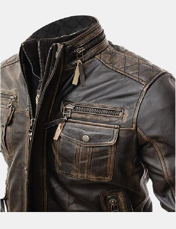Max Fashion Mens Leather Jacket Motorcycle
