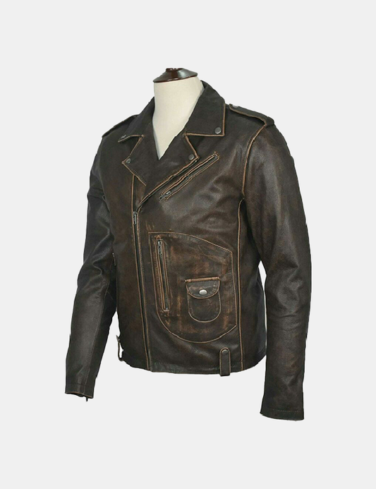 Men’s Motorcycle Biker Leather Jacket
