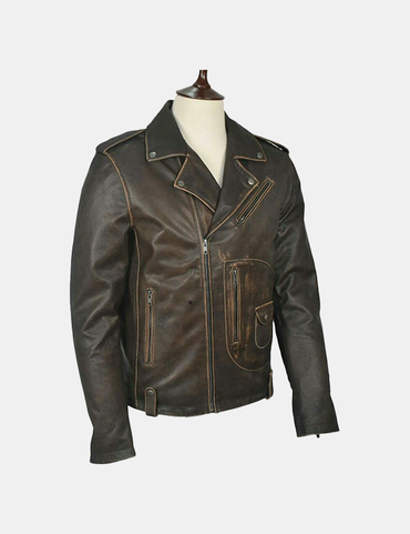 Men’s Motorcycle Biker Leather Jacket