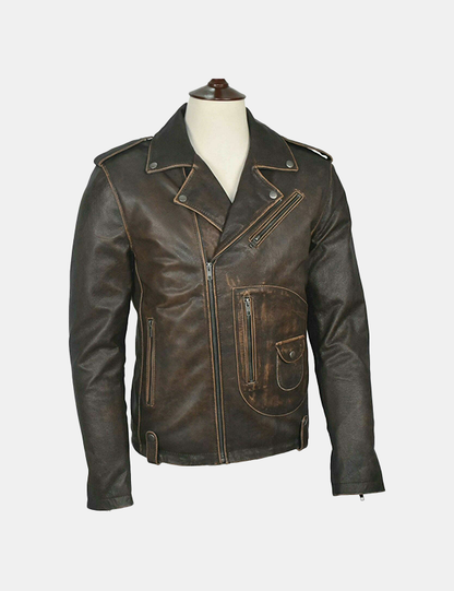 Men’s Motorcycle Biker Leather Jacket