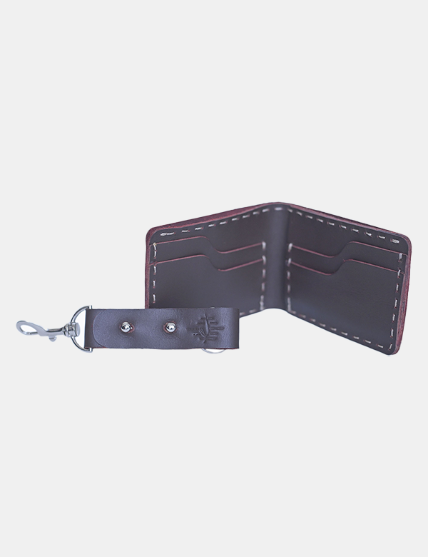 Fully Handmade Maroon Leather Wallet