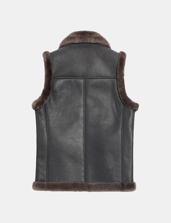 Men’s Winter Vest Coffee Brown Genuine Sheepskin