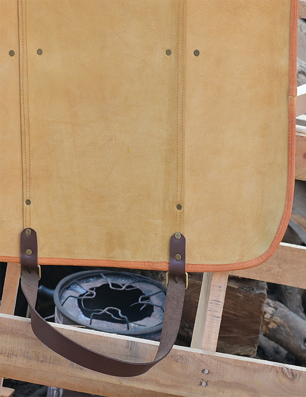 Leather Log Carrier Handmade Firewood Tote Bag
