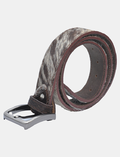 Genuine Hair-On Cowhide Leather Belt for Men