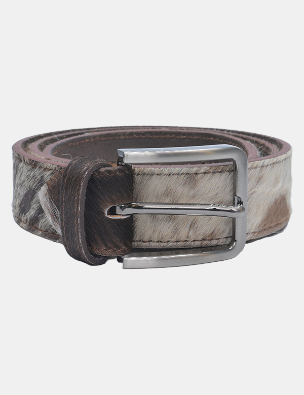 Genuine Hair-On Cowhide Leather Belt for Men