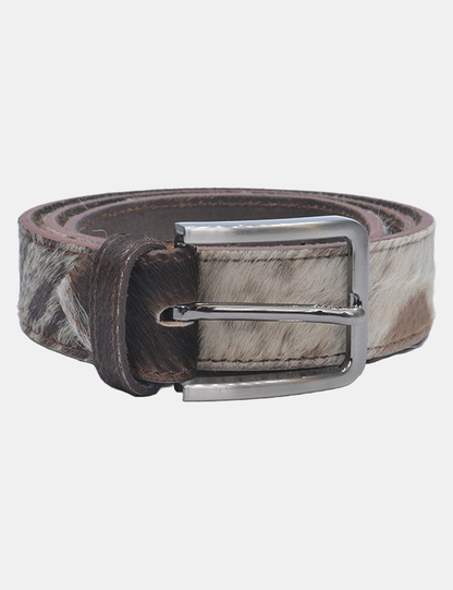 Genuine Hair-On Cowhide Leather Belt for Men