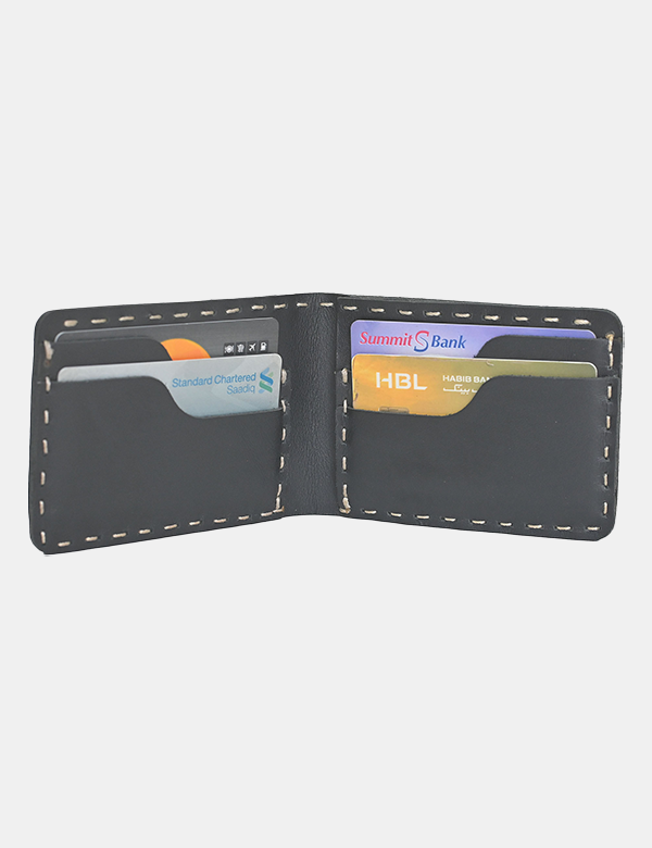 Fully Handmade Black Leather Wallet