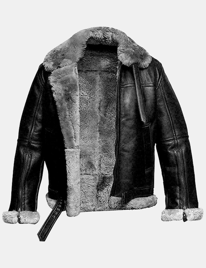 Men Leather Fur Jacket